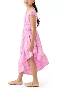 Girls 7-16 Gauze Asymmetrical Hem Dress