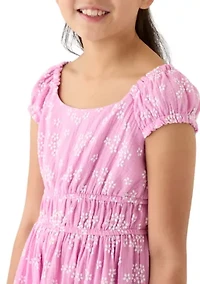 Girls 7-16 Gauze Asymmetrical Hem Dress