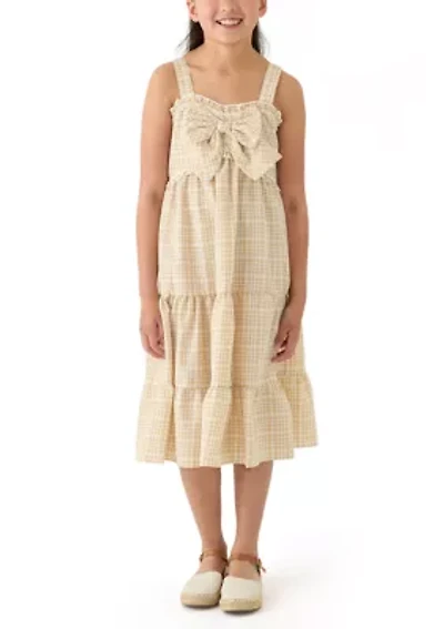 Girls 7-16 Check Bow Midi Dress