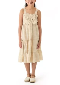 Girls 7-16 Check Bow Midi Dress
