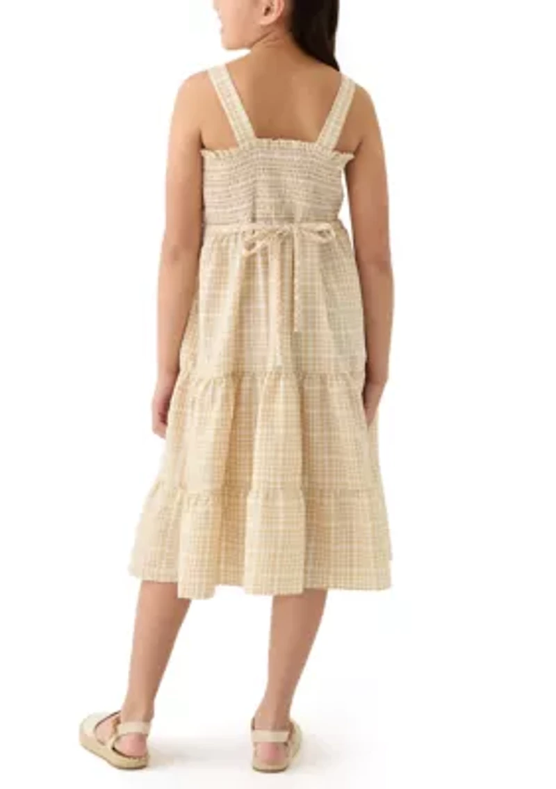 Girls 7-16 Check Bow Midi Dress