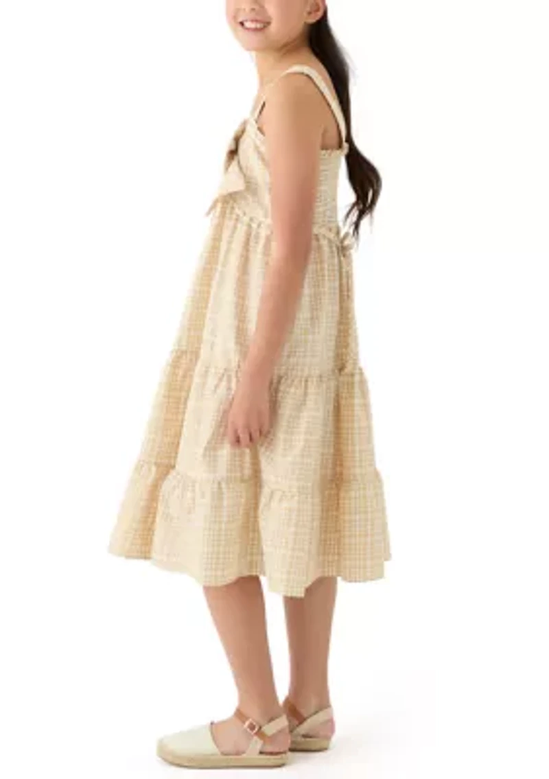 Girls 7-16 Check Bow Midi Dress