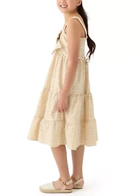 Girls 7-16 Check Bow Midi Dress