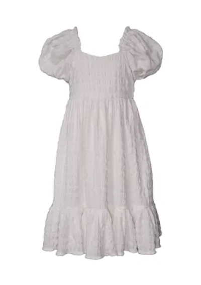 Girls 7-16 Smocked Puff Sleeve Dress