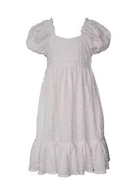 Girls 7-16 Smocked Puff Sleeve Dress