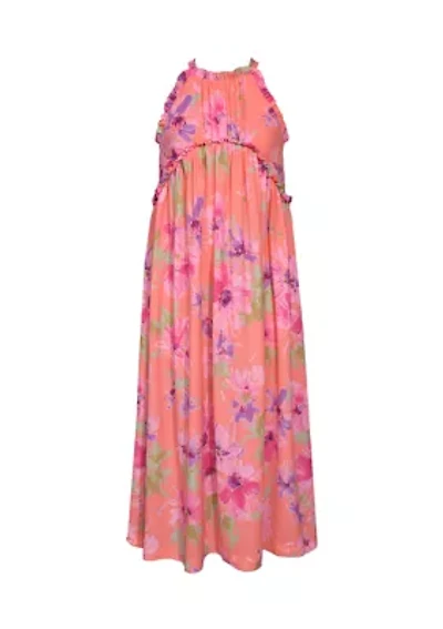 Girls 7-16 Sleeveless Printed Maxi Dress