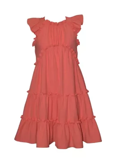 Girls 7-16 Bow Back Tiered Dress