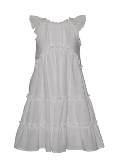 Girls 7-16 Cage Back Clip Dot Dress