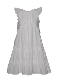 Girls 7-16 Cage Back Clip Dot Dress
