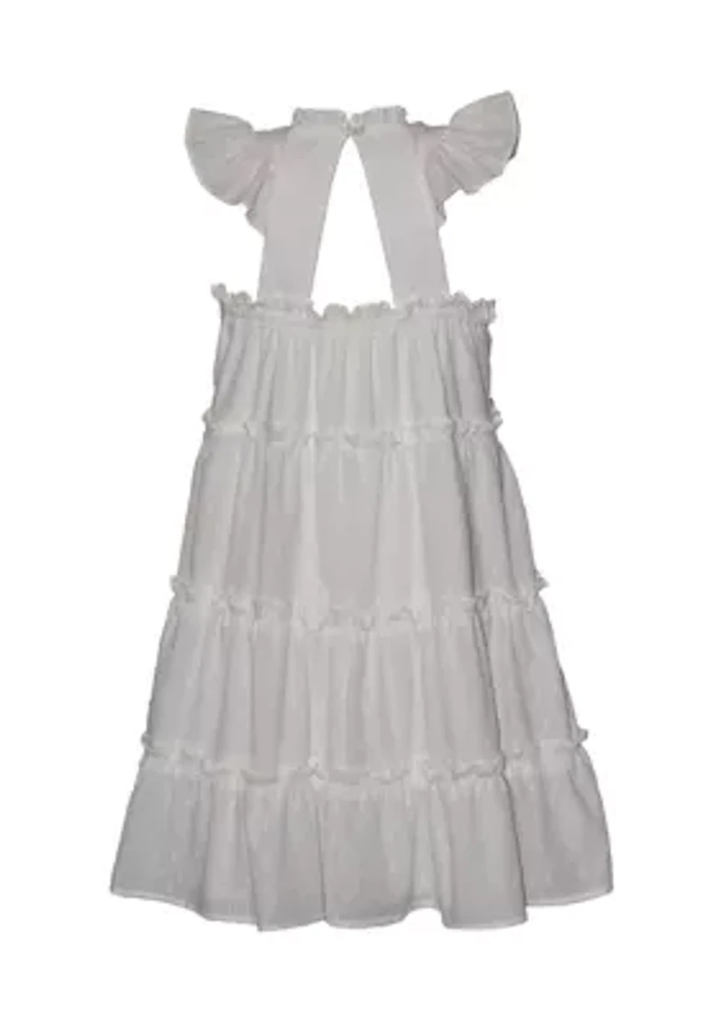 Girls 7-16 Cage Back Clip Dot Dress
