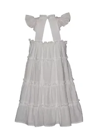 Girls 7-16 Cage Back Clip Dot Dress