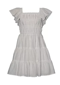 Girls 7-16 Swiss Dot Bow Back Dress