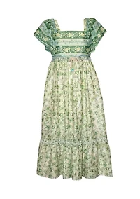 Girls 7-16 Flutter Sleeve Maxi Dress