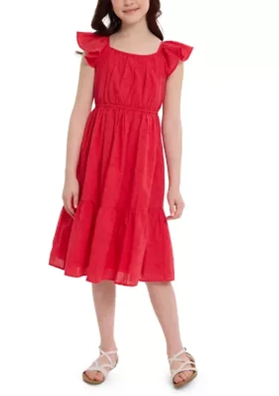 Girls 7-16 Star Eyelet Dress