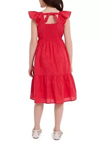 Girls 7-16 Star Eyelet Dress