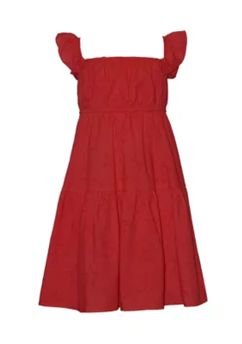 Girls 7-16 Star Eyelet Dress