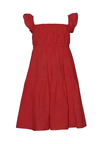 Girls 7-16 Star Eyelet Dress