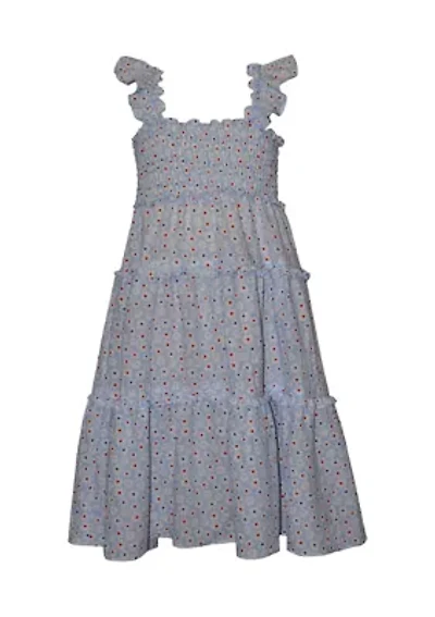 Girls 7-16 Daisy Tiered Smocked Dress