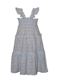 Girls 7-16 Daisy Tiered Smocked Dress