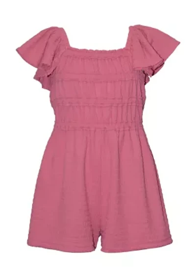 Girls 7-16  Flutter Sleeve Romper