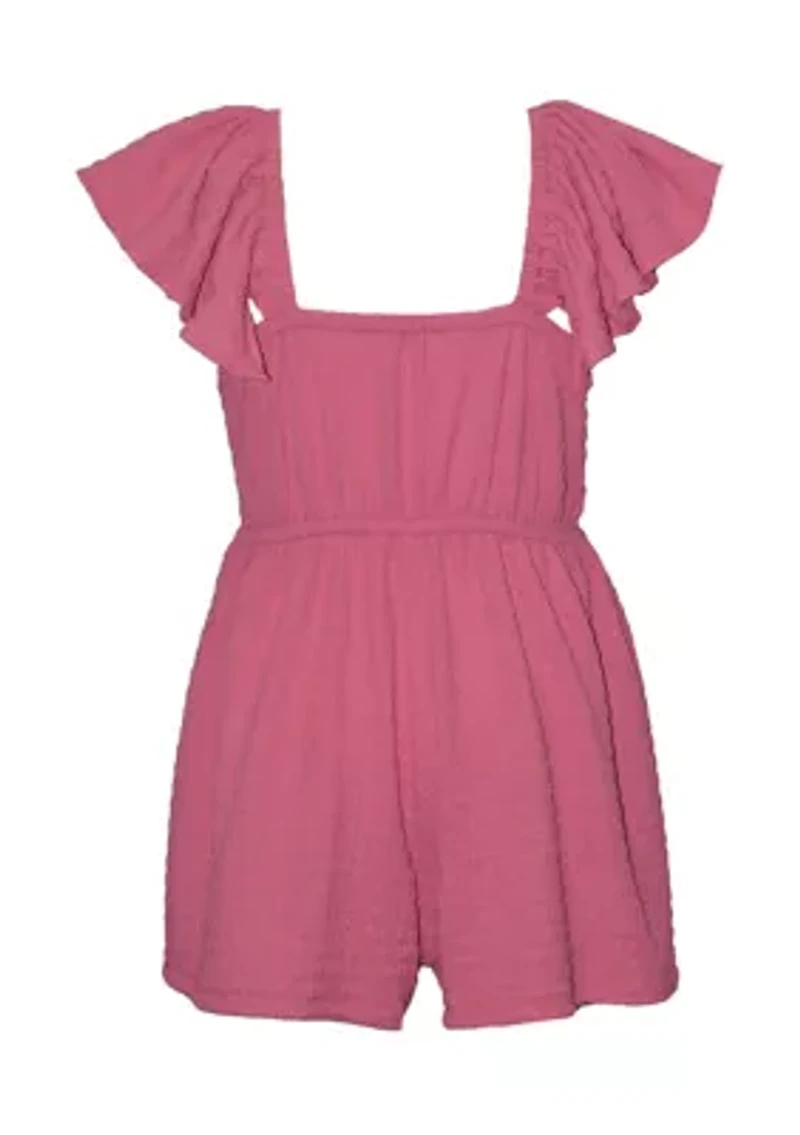 Girls 7-16  Flutter Sleeve Romper