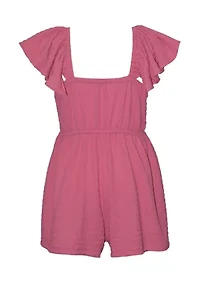 Girls 7-16  Flutter Sleeve Romper