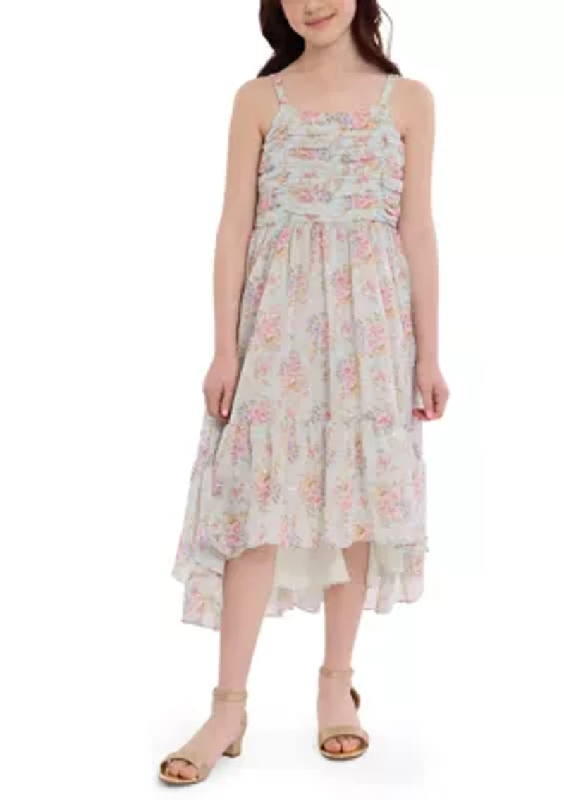 Girls 7-16 Floral Chiffon Maxi Dress