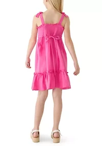 Girls 7-16 Crochet Bodice Dress