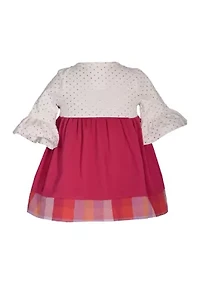Girls 4-6x Bell Sleeve Foil Print Dress