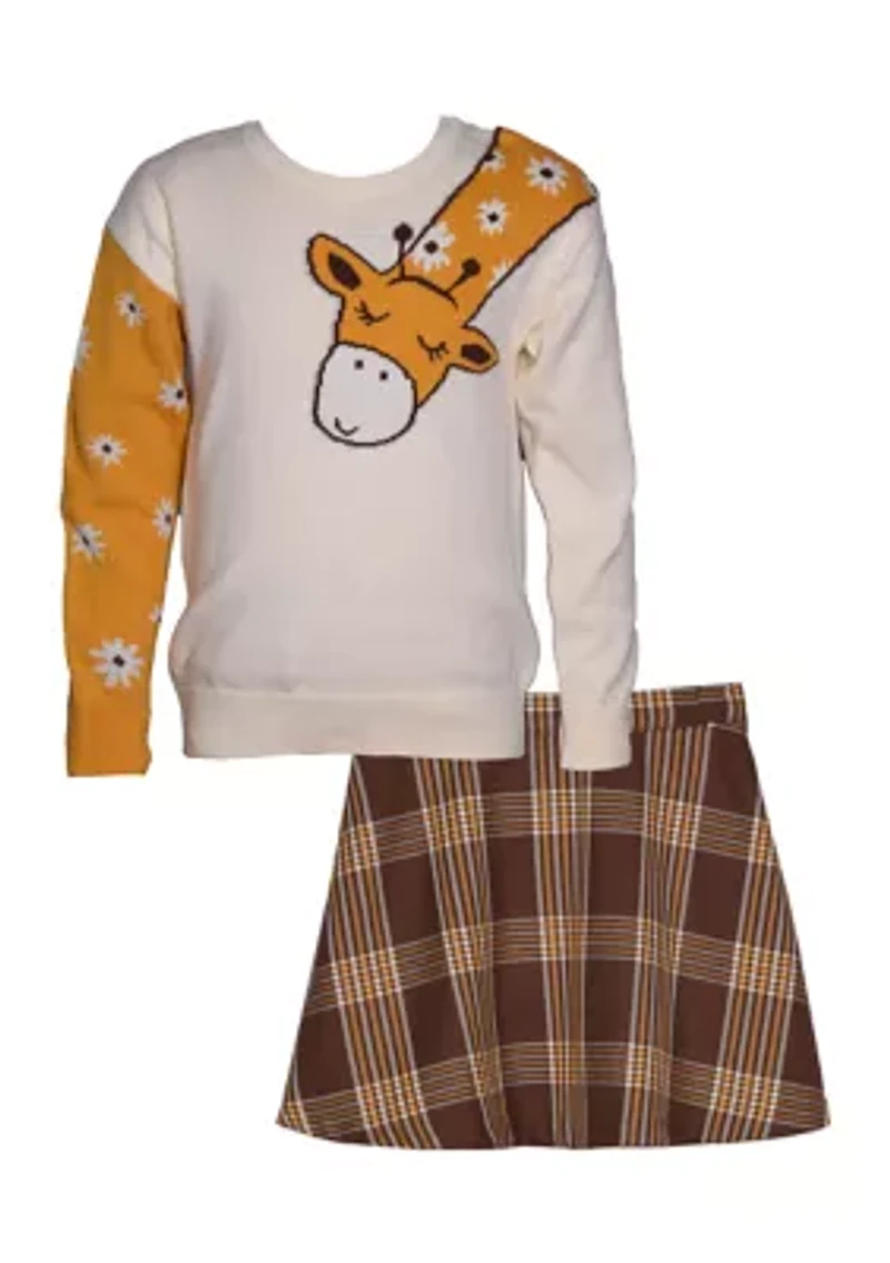 Girls 4-6x Giraffe Sweater Set