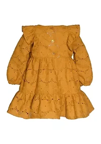 Girls 4-6x Eyelet Bib Front Dress