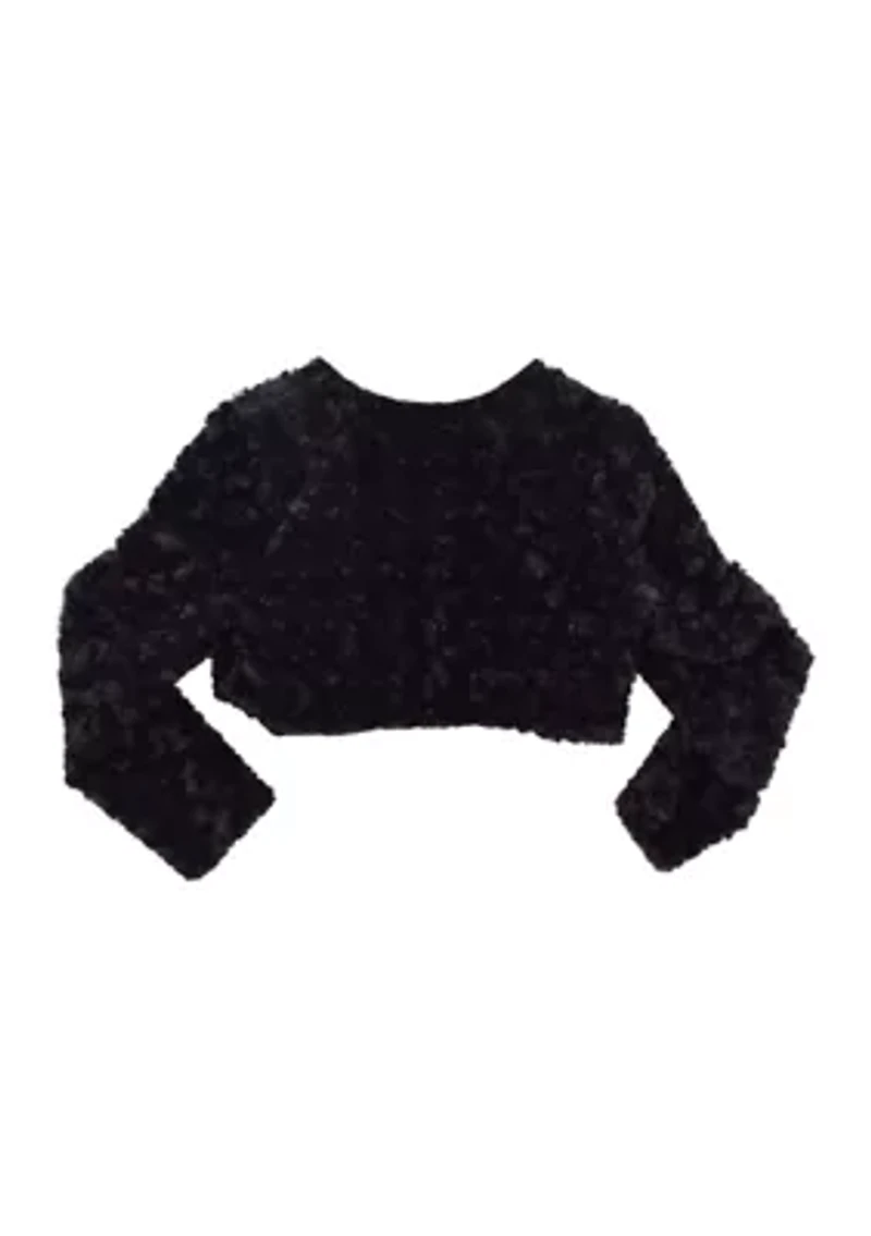 Girls 4-6x Faux Fur Cardigan