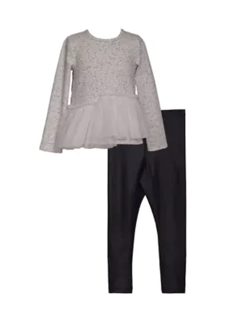 Girls 4-6x Speckle Top and Leggings Set