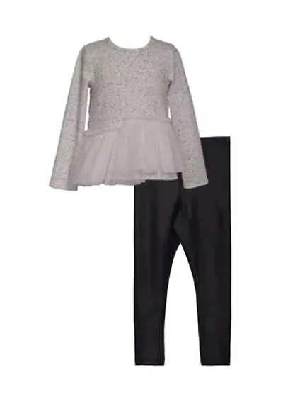 Girls 4-6x Speckle Top and Leggings Set