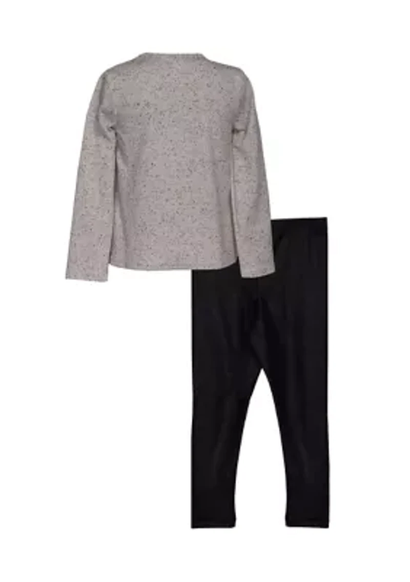 Girls 4-6x Speckle Top and Leggings Set