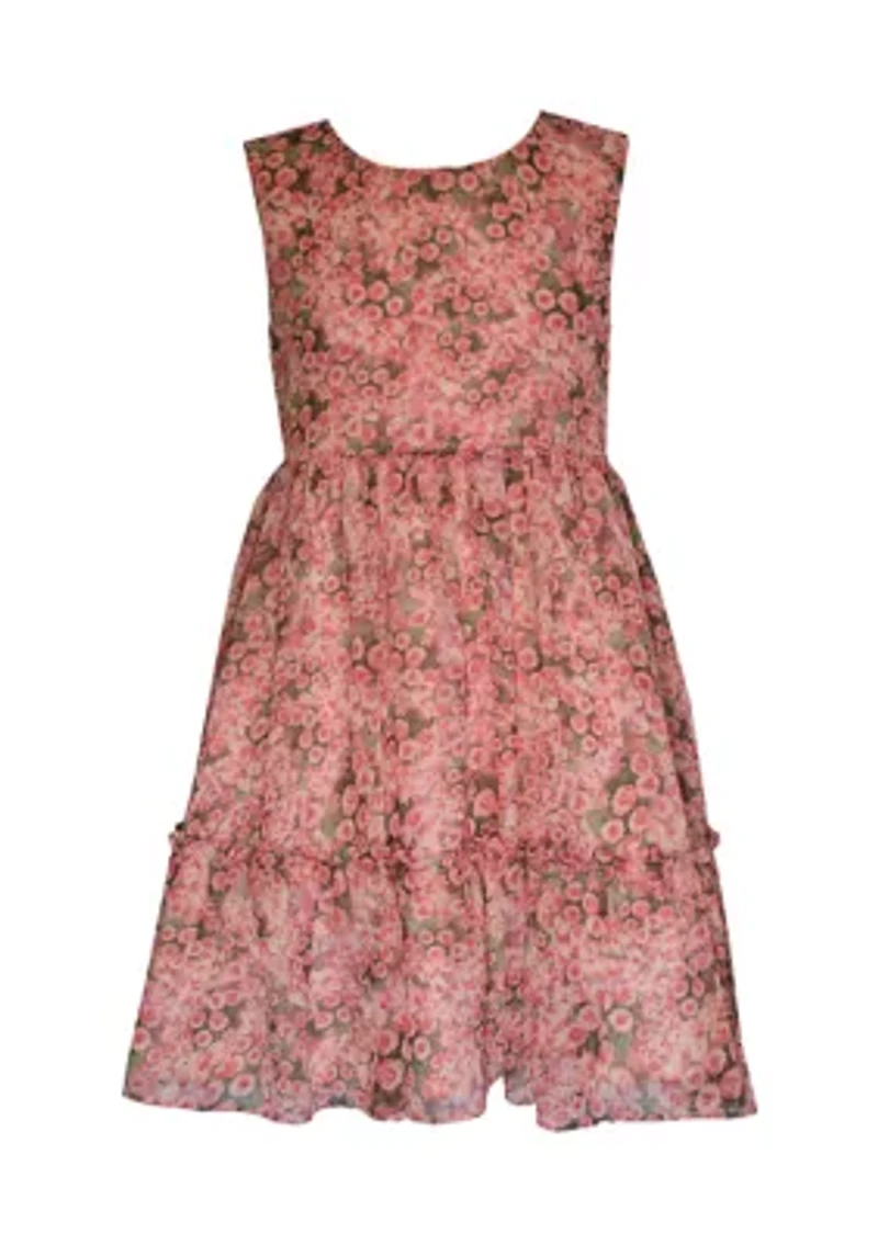 Girls 4-6x Floral Dress and Solid Cardigan Set