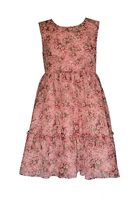 Girls 4-6x Floral Dress and Solid Cardigan Set