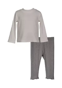 Girls 4-6x Printed Poncho and Leggings Set