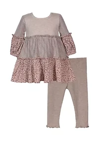Girls 4-6x Tiered Mixed Legging Set