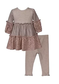 Girls 4-6x Tiered Mixed Legging Set