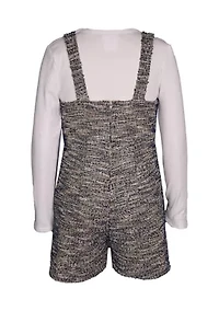 Girls 7-16 Rib Knit Boucle Jumper