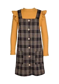 Girls 7-16 Plaid Jumper and Dress Set