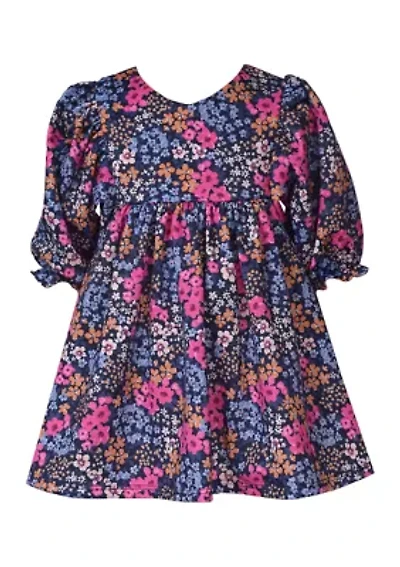 Girls 7-16 Long Sleeve Printed Knit Dress