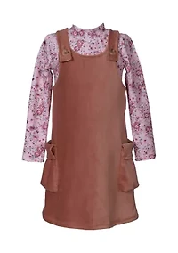 Girls 7-16 Jumper Dress with Printed Top