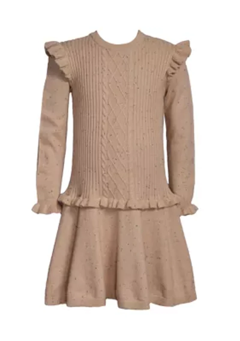 Girls 7-16 Cable Knit Sweater Dress