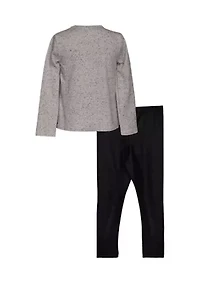 Girls 7-16 Speckle Printed Top and Leggings Set