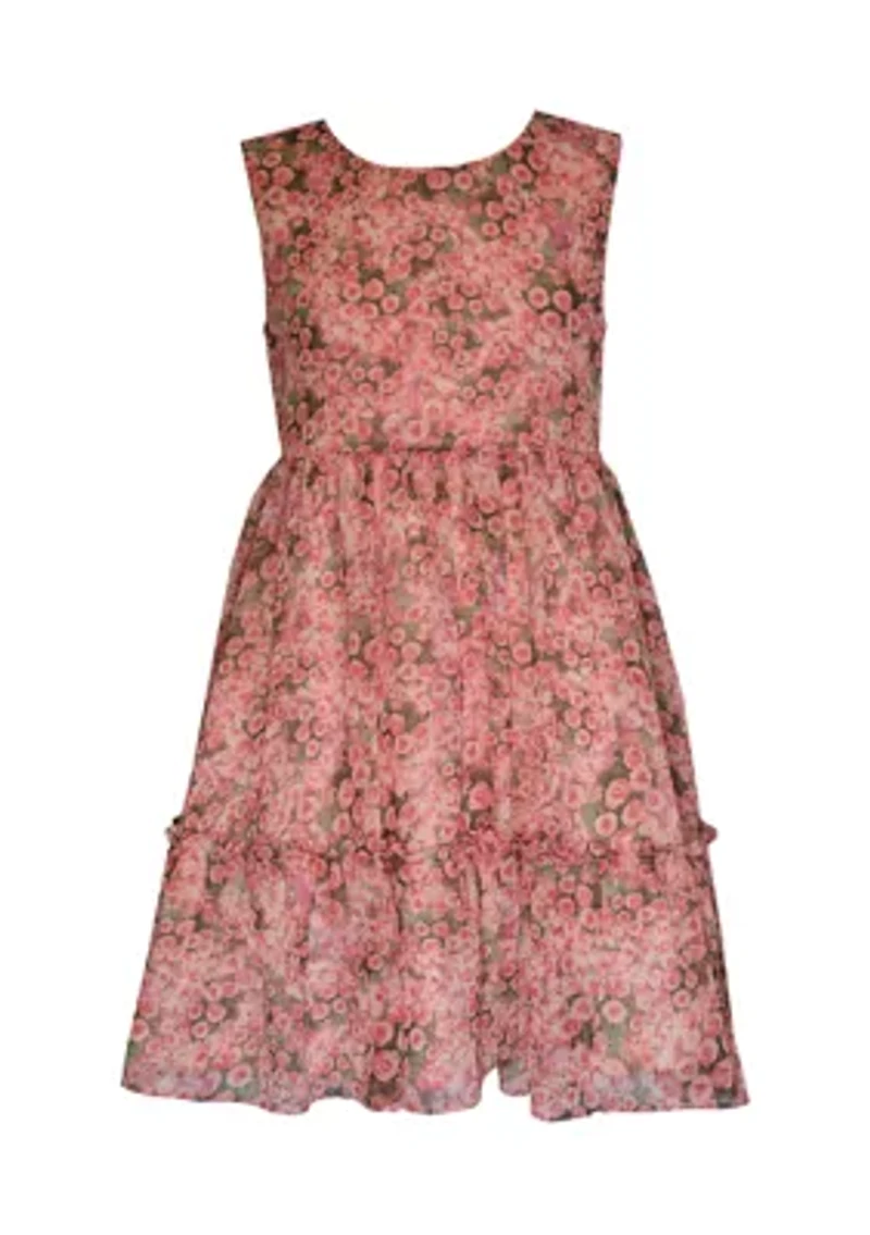 Girls 7-16 Floral Dress and Solid Cardigan Set