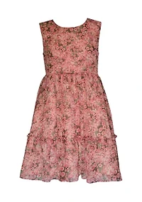 Girls 7-16 Floral Dress and Solid Cardigan Set