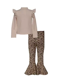 Girls 7-16 Flutter Sweater and Leggings Set