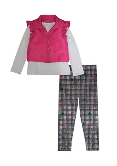 Girls 7-16 Pink Puffer Set